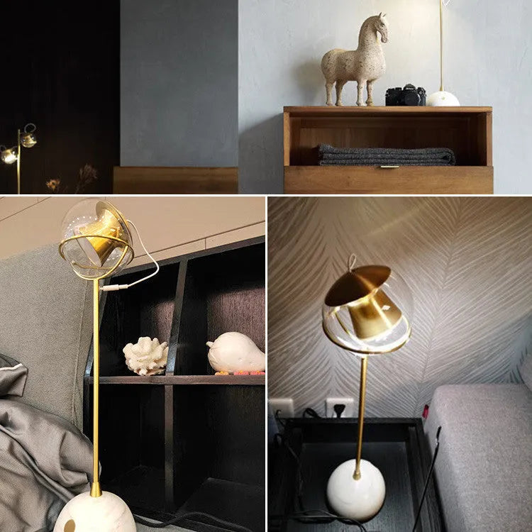Glass desk lamp with dimmable touch control for LED bulbs