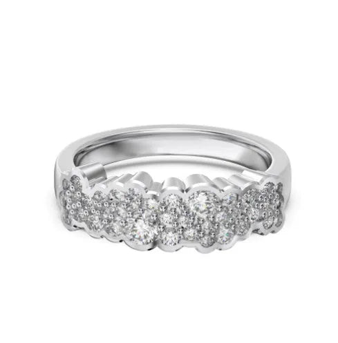 Sterling silver S925 drop shaped ring water droplet design white gold colour women sizes 6-9