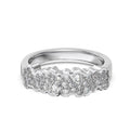 Sterling silver S925 drop shaped ring water droplet design white gold colour women sizes 6-9