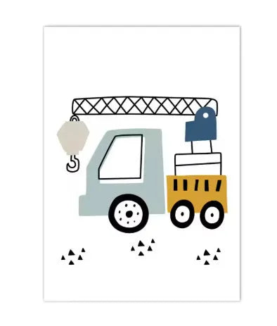 Canvas excavator art poster decoration painting, Nordic style, frameless, available in 10x15cm, 13x18cm, and 15x20cm sizes