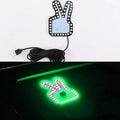 Car USB plug finger gesture light showing multiple design options with LED illumination