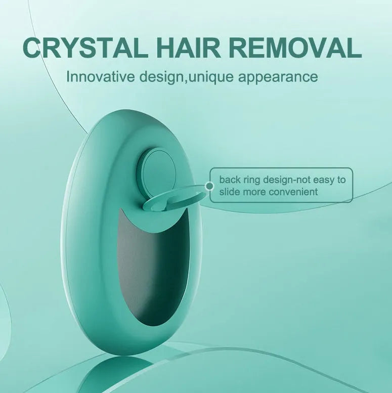 CJEER upgraded crystal hair removal eraser device in green, purple, or black with metal finger ring.