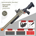 Double-barreled S686 shell-ejecting soft bullet toy gun in plastic foldable design for youth