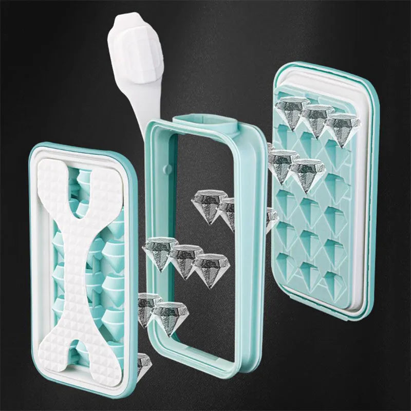 Portable silicone ice ball mould water bottle in light grey showing 20.5cm length and modern minimalist design