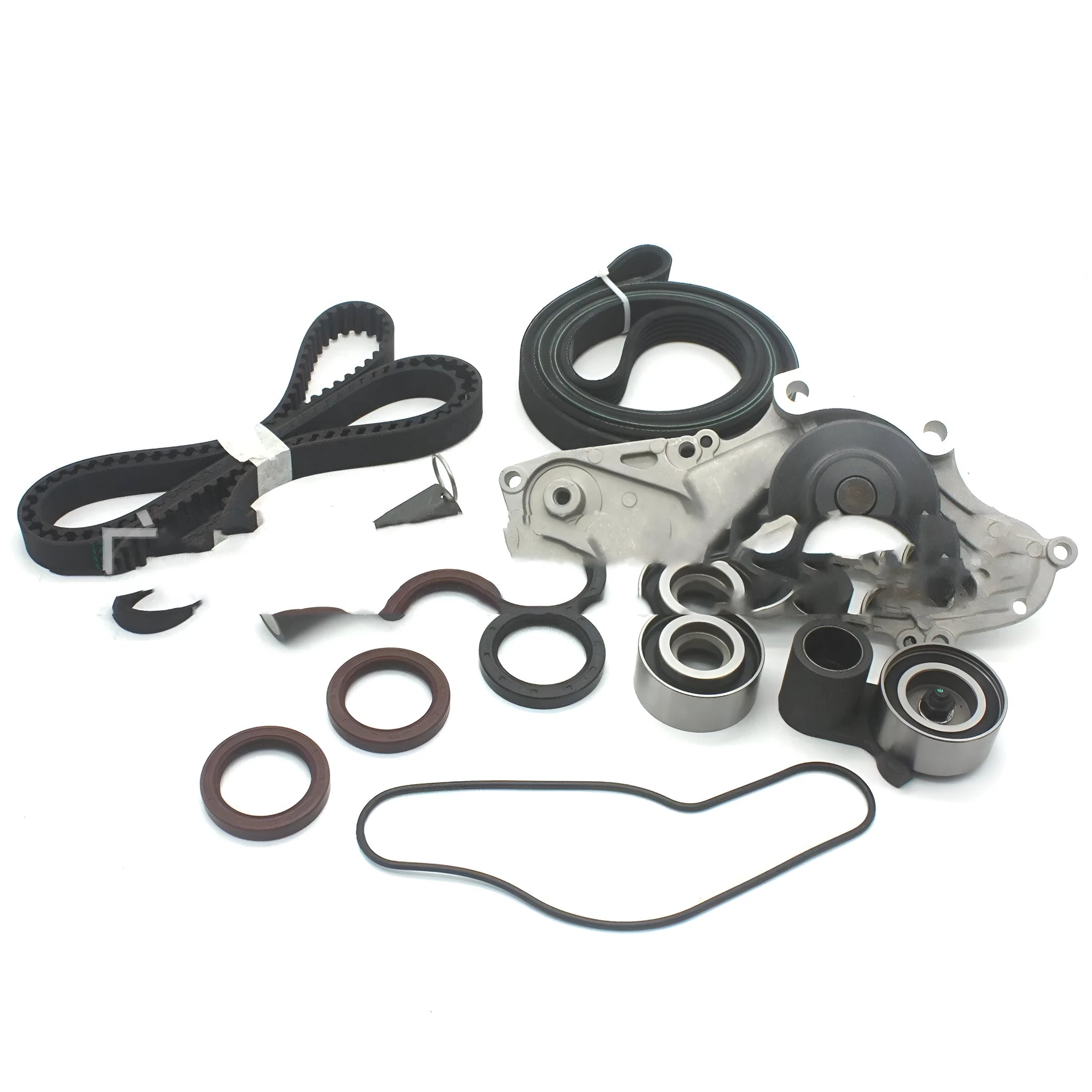 Metal belt and water pump assembly components for automotive replacement
