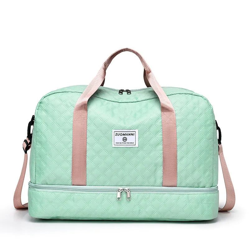Large Oxford cloth travel holdall in a solid colour, shown with a capacity of 36-55 litres for buggies and luggage.