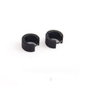 Korean style geometric earrings with frosted finish in titanium steel, showing three-line design
