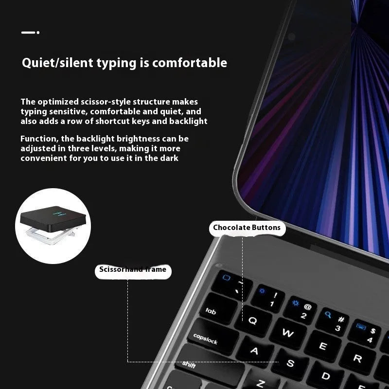 11-inch Bluetooth keyboard case for iPad with magnetic protective cover in five colour options