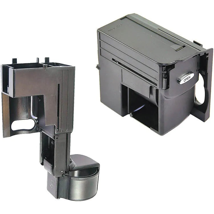 Black plastic Mercedes-Benz water cup holder bracket with part number 2116800014 for 2003-2009 models