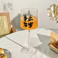 Medieval French wine glass collection showing six colour options including bamboo pipe goblet and blue bottom cup