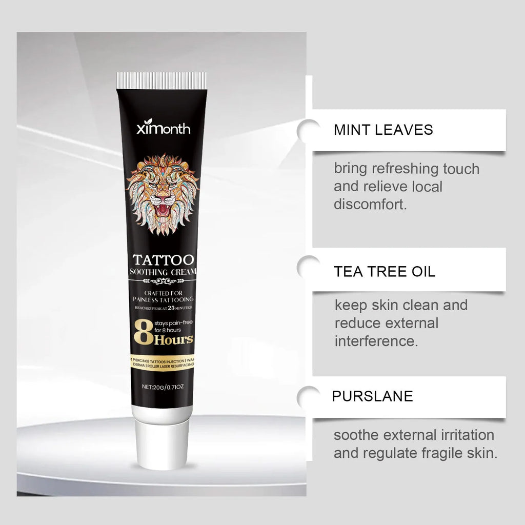20g tube of tattoo soothing neck cream with botanical ingredients for neck care
