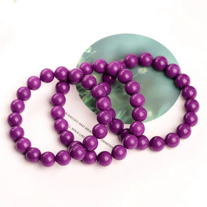 Purple mica crystal bracelet with polished 5A grade stones in single circle design