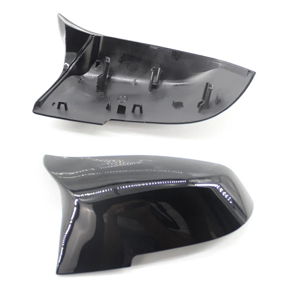 Modified horn rear-view mirror shells in paint bright black for BMW 3 Series 4 Series