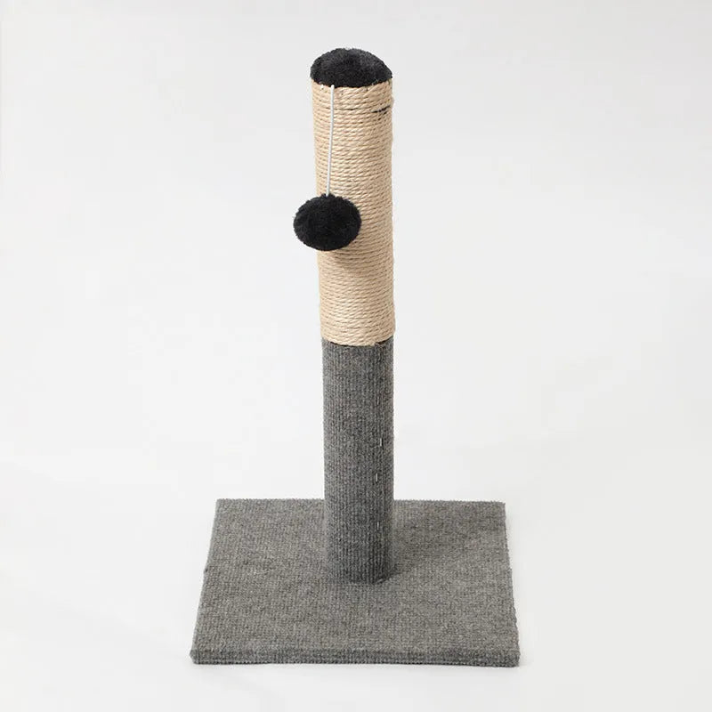 Vertical sisal cat scratch board with carpet cloth scratching pole in picture colour, simple style for cats