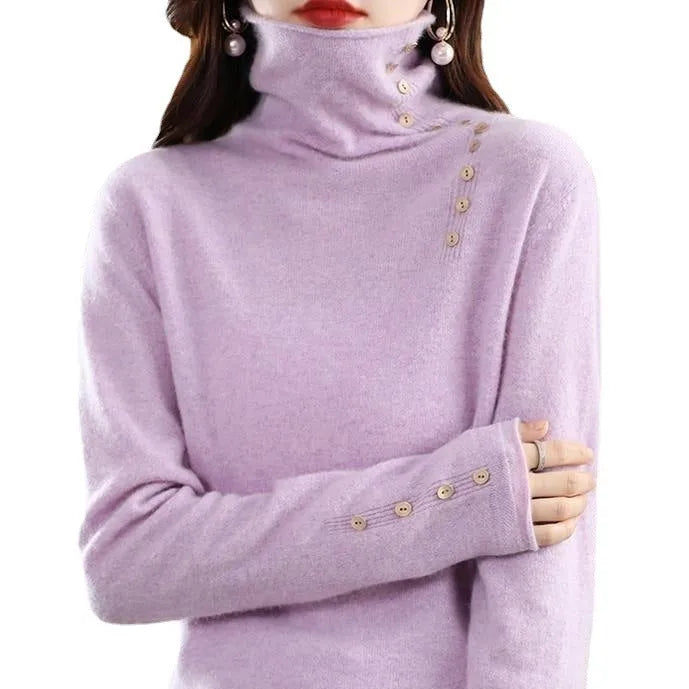 Slim fit core-spun yarn knitted bottoming shirt in light camel colour showing 3D pattern detail.
