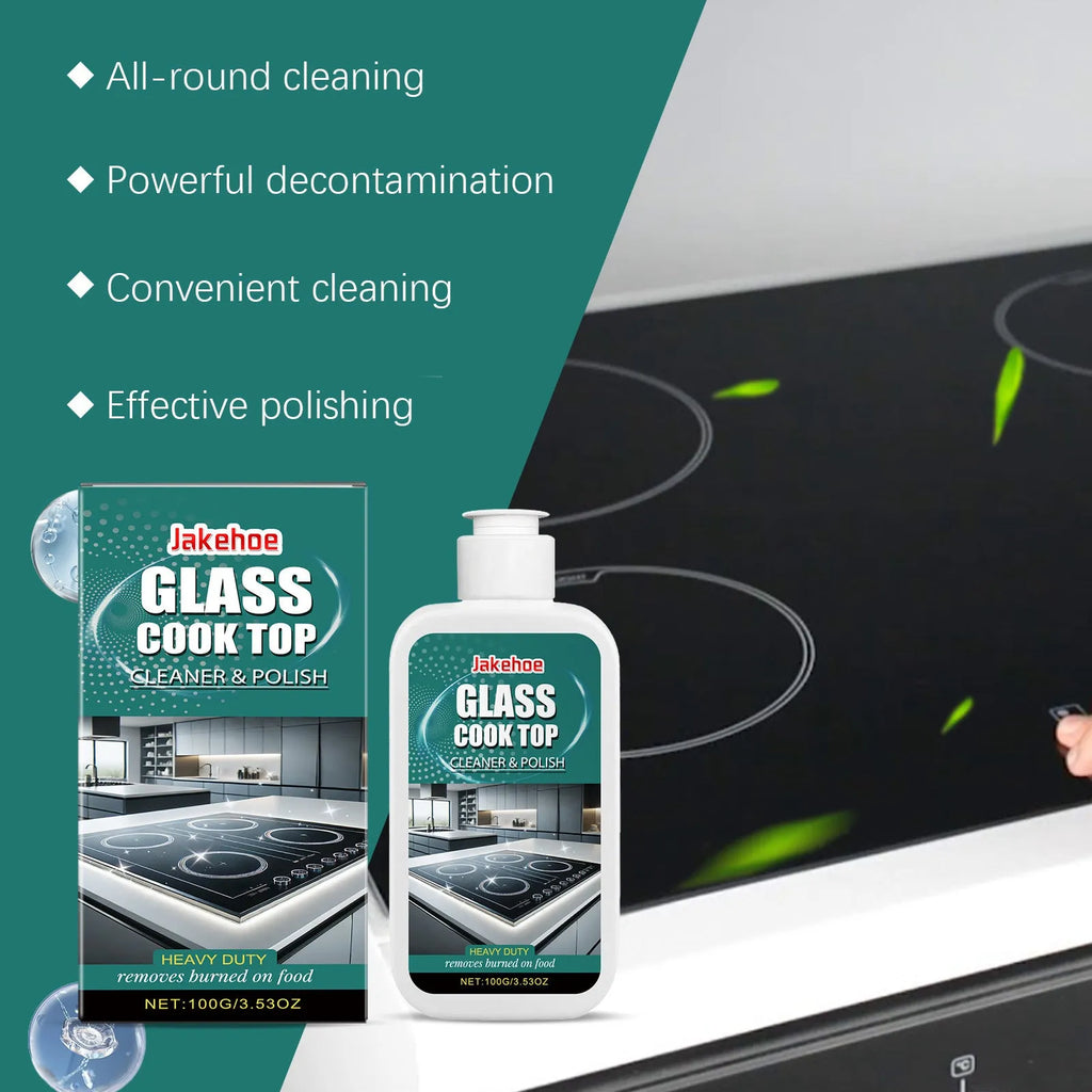 Glass stove cleaning brilliant polish 100g in a container for ceramic hob decontamination