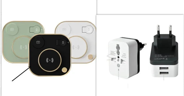 Wireless magnetic charging dock with desk lamp showing phone charging on magnetic holder