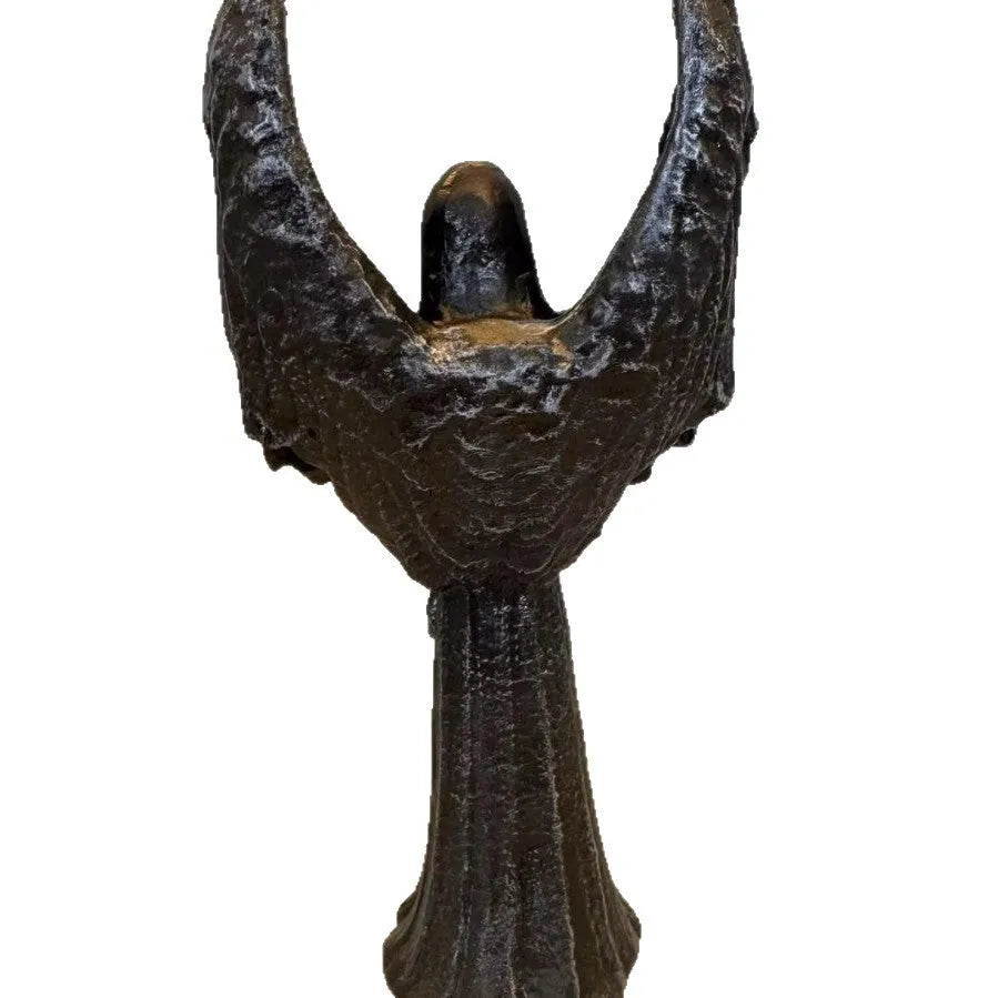 Dark angel resin statue ornament measuring 6.5cm wide by 5cm deep by 17cm high