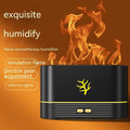 Square black or white USB flame humidifier with LED fire simulation and aromatherapy function