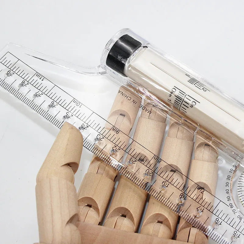 30 cm plastic rolling ruler for drafting with rollers and an angle measurement scale