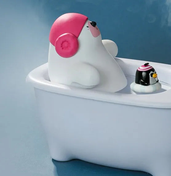 White USB desktop air humidifier with 550ml transparent water tank showing nano mist output