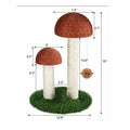 Cotton rope mushroom cat scratch post in Coffee Mushroom with Ball colour for indoor cats