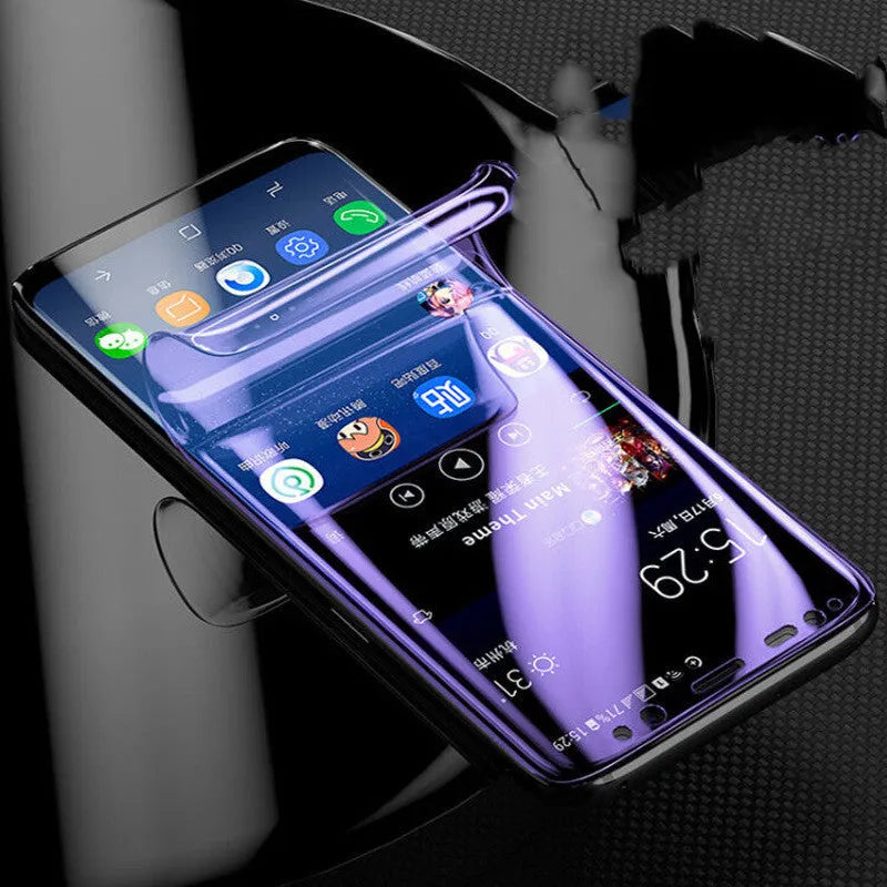 Curved hydraulic film screen protector for Samsung Galaxy phones with matte HD finish