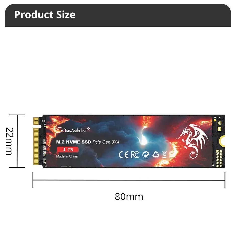 M.2 SATA solid-state drive for desktop computers with 80mm length and 22mm width