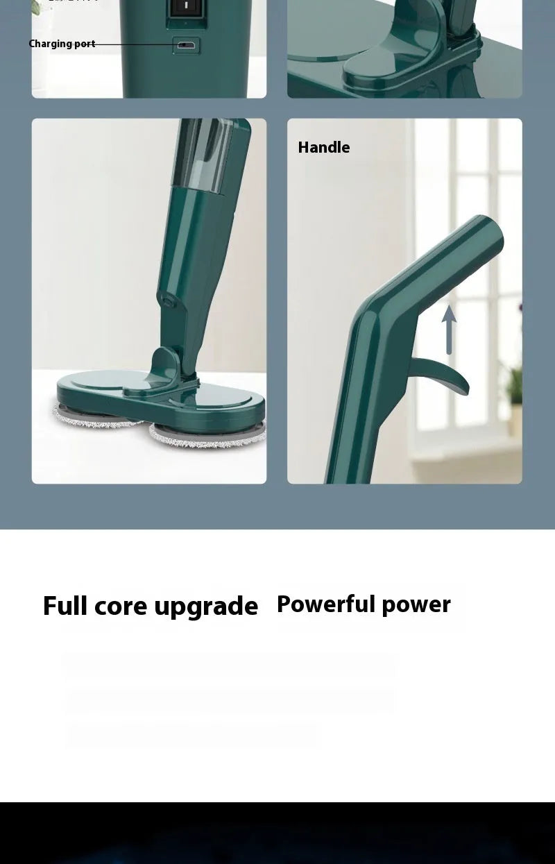 Wireless electric sweeping and mopping machine with USB charging port and separate wash basin