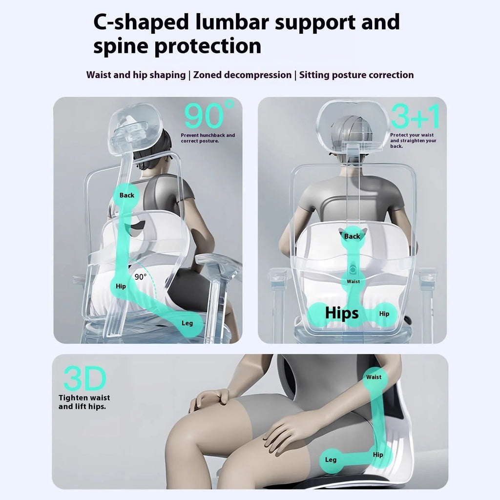 Japanese style lumbar support cushion in grey or black colours for office chair or car seat