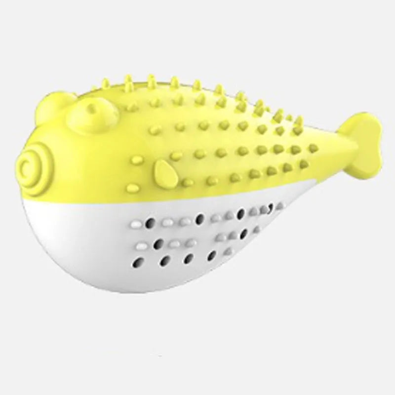 Silicone fish-shaped cat chew toy for grabbing and chewing, measuring 12.2cm long, in blue, green, pink or yellow