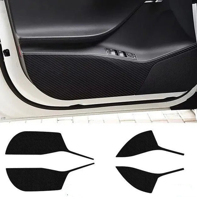 Carbon fibre protective film for Tesla Model S door control panels in 4-piece set