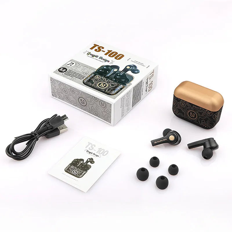 Black and white wireless Bluetooth headset with over-ear design.