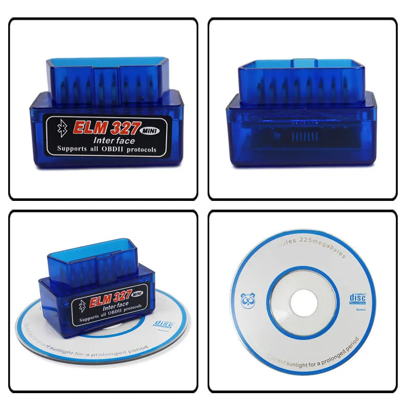 Bluetooth OBD2 automotive fault code scanner with compact design for vehicle diagnostics