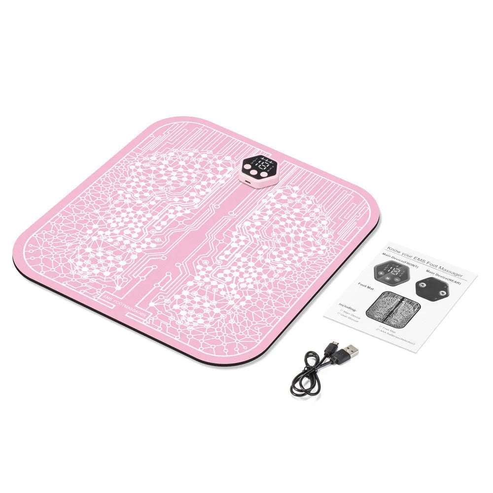 Pulse Sole foot massage pad with EMS and heat technology, grey pad with control unit