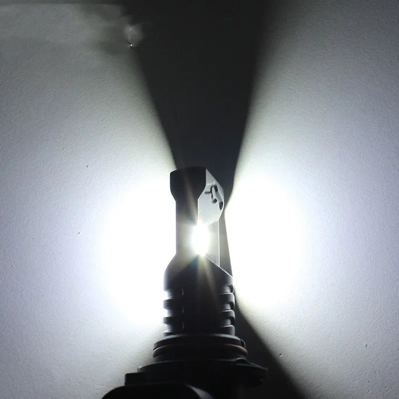 Black automotive LED fog lamp bulb with aviation aluminium housing for 9005/9006 sockets