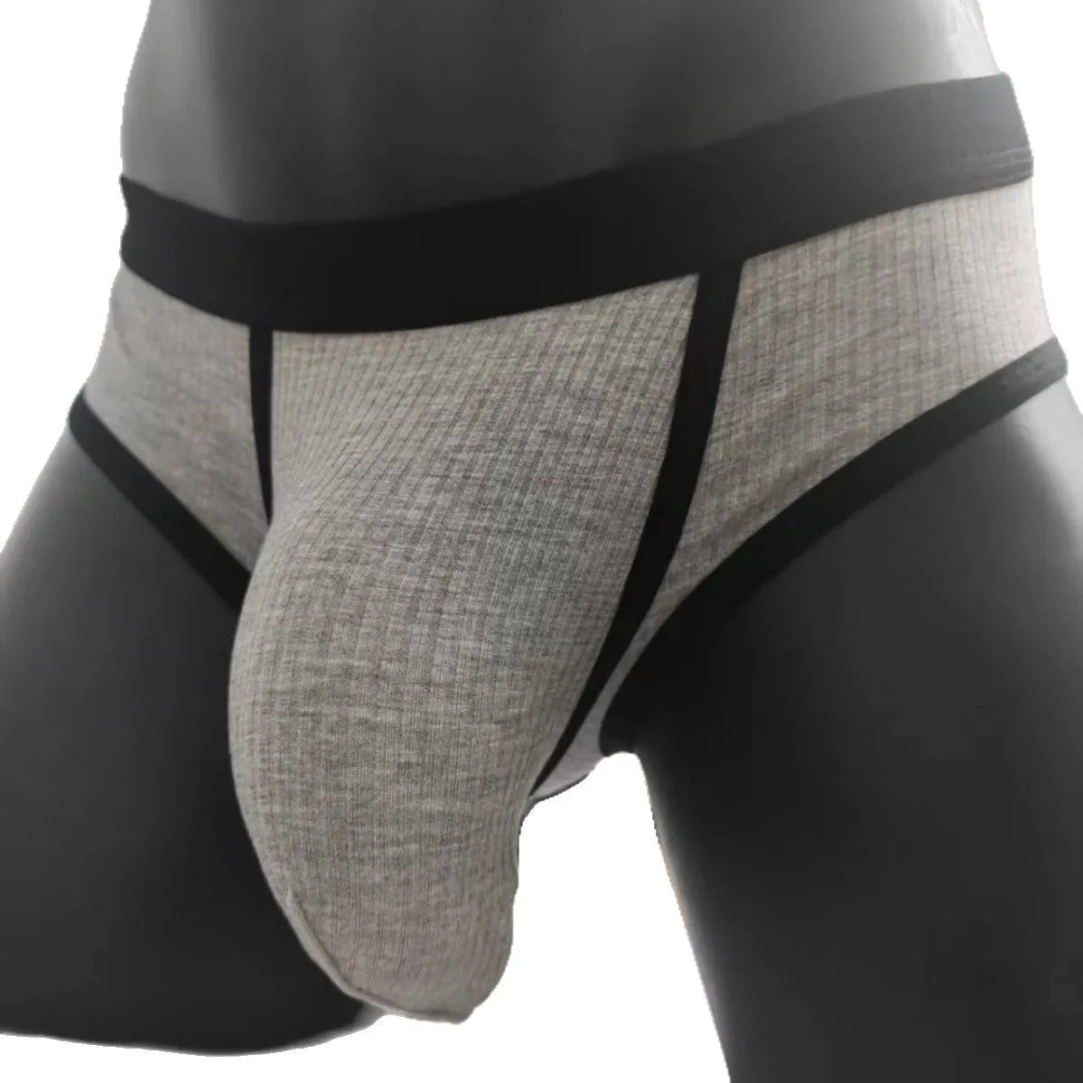 Men's U-shaped big bag briefs in breathable viscose fabric showing low waist design