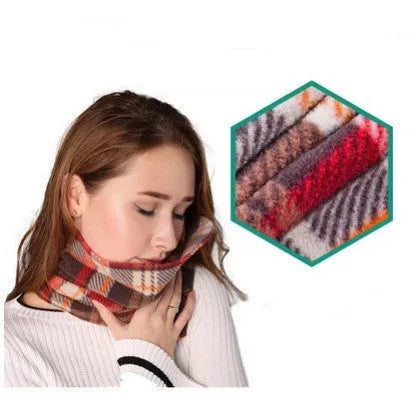 U-shaped neck support travel pillow scarf in four colour options with cotton filling