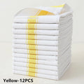 Polyester cotton blended kitchen dish towel set of 12 pieces in striped pattern colours