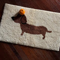 Lucky Sausage Puppy Korean tufted floor mat cream style woven carpet 50x80cm