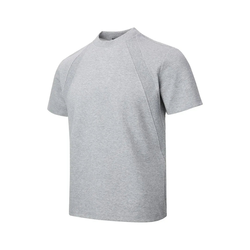 Loose fit short sleeve polyester top in black, shown on a model