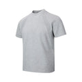Loose fit short sleeve polyester top in black, shown on a model