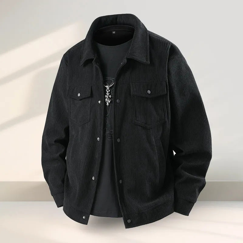 Men's slim fit coat in black, coffee, green, or white colours with plus sizing up to 3XL
