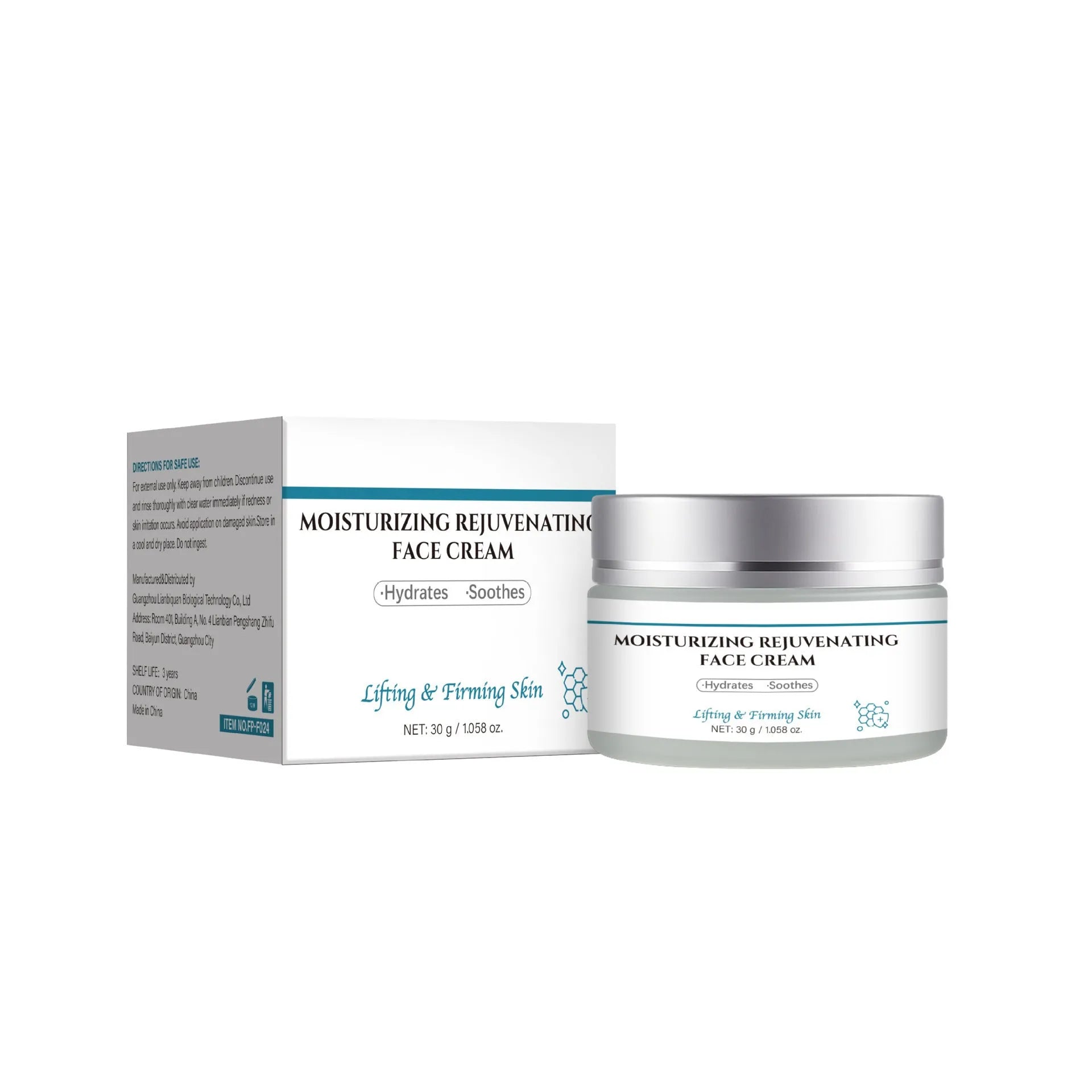 30g anti-aging cream jar for facial firming and brightening treatment
