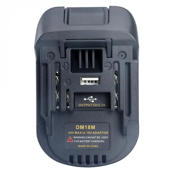 Black Milwaukee to MAKITA battery adapter for DM18M and H99F tools