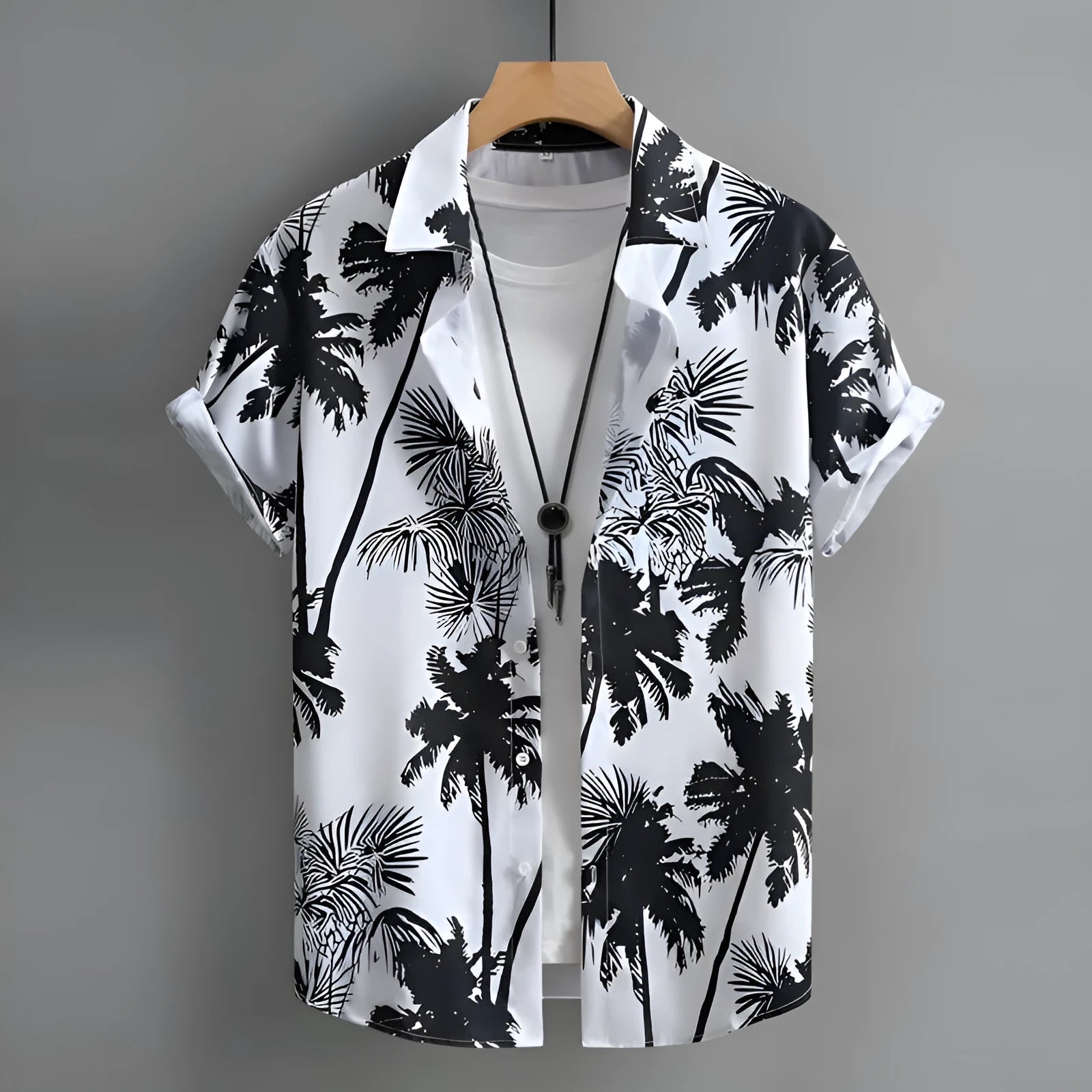 Men's Hawaiian summer shirt with colourful 3D printed pattern and short sleeves