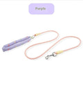 Polyester dog leash with hand holding rope in pink, green, purple, or raspberry powder colours