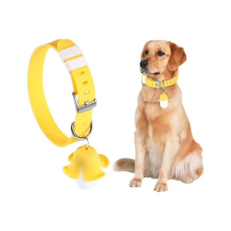 Yellow banana-shaped USB rechargeable dog collar light with luminous and sound safety features