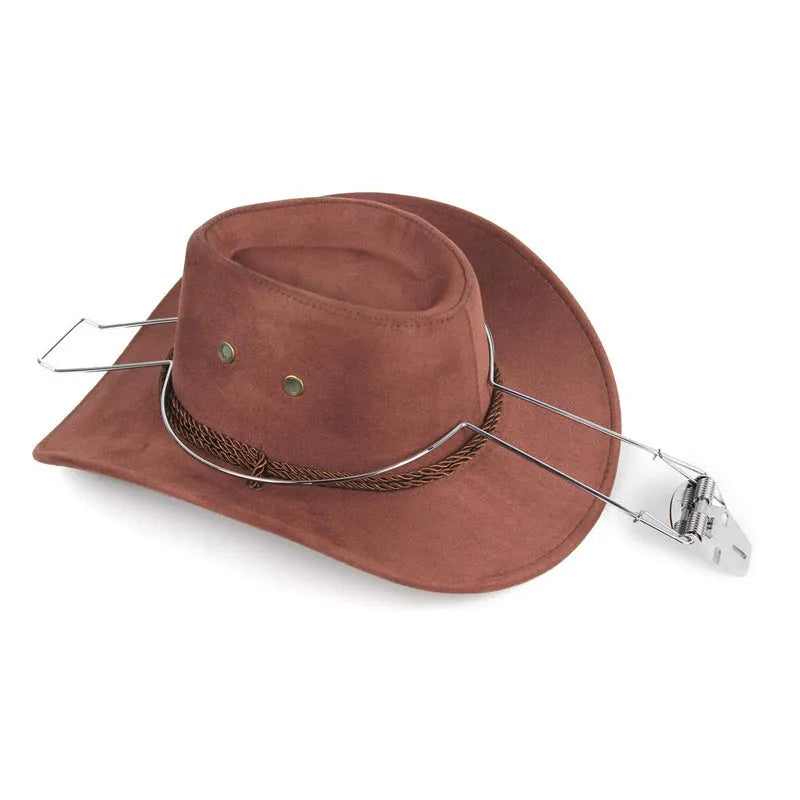 Brown chrome-plated metal hat stand for car interior organisation