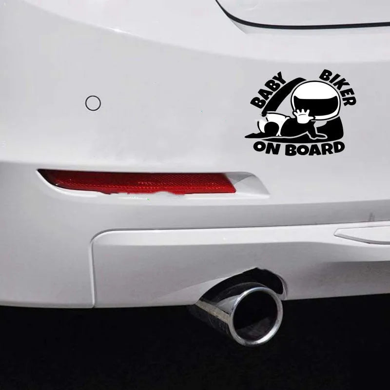 Reflective black and white BABY ON BOARD personality warning sticker for car window